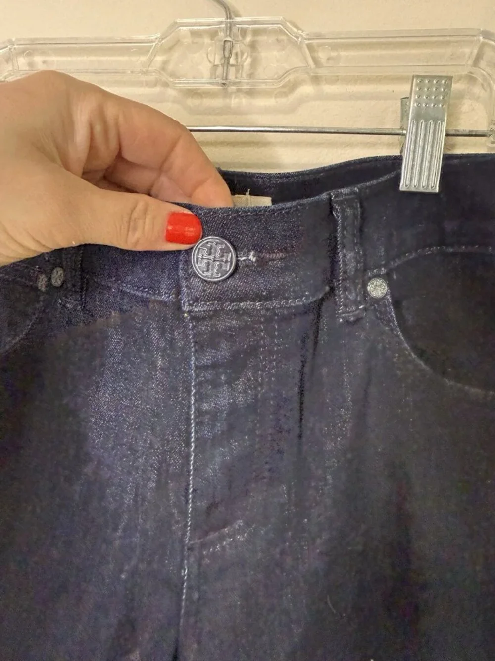 Tory Burch Cropped Skinny Jeans Darkwash Indigo